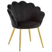 Stuhl Schwarz/Goldfarben - Goldfarben/Schwarz, Design, Textil/Metall (47,5/80/53cm) - MID.YOU