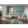 Wohnlandschaft Dalida Mit Schlaffunktion Silberfarben - Chromfarben/Silberfarben, Design, Textil (195/376/254cm) - Livetastic