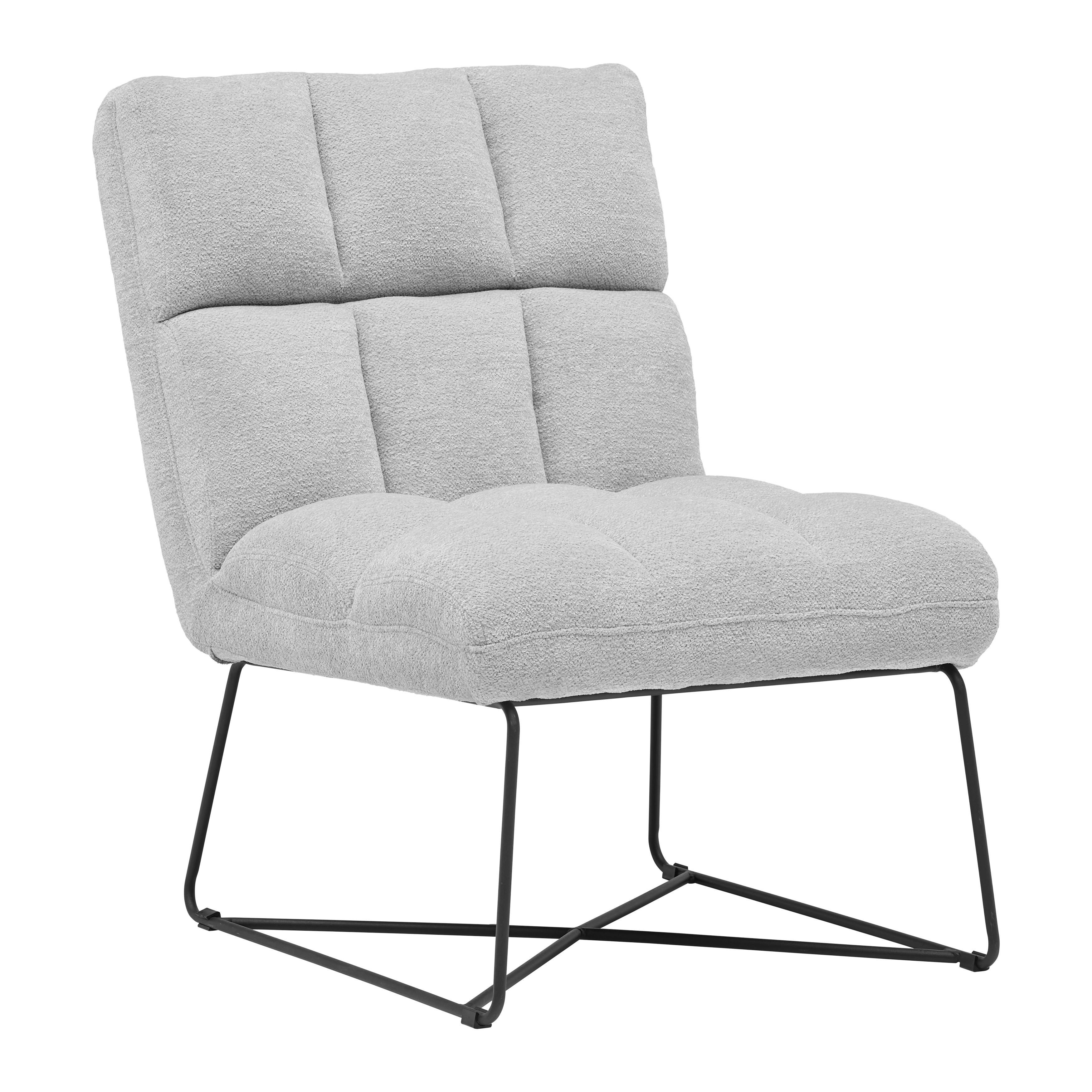 Relaxační křeslo sivé MARCO - černá/světle šedá, Moderní, kov/textil (62/86/87cm) - Based