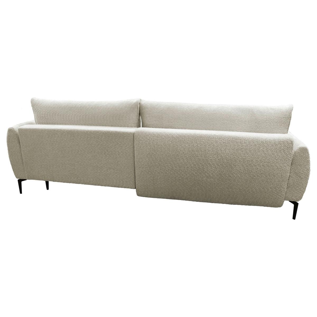 Ecksofa Abriamo Creme 273x204 Cm - Creme/Schwarz, Design, Textil (273/204cm) - MID.YOU
