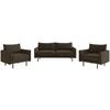 Sitzgarnitur Samos 3-teilig Braun B: 215 Cm - Schwarz/Braun, Design, Textil (215/85/92cm) - Livetastic
