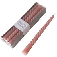 Dlouhá svíčka Twisto, 6ks/bal. - světle růžová, Moderní, parafín/přírodní materiály (2/20cm) - Modern Living