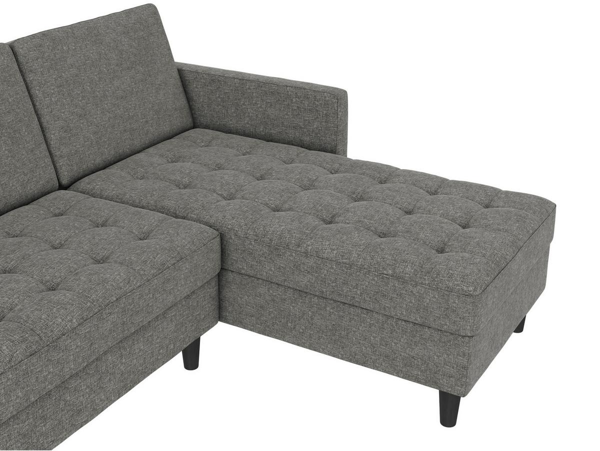 Ecksofa Palermo Anthrazit, mit Stauraum - Anthrazit/Schwarz, Basics, Textil (213/154cm) - Livetastic