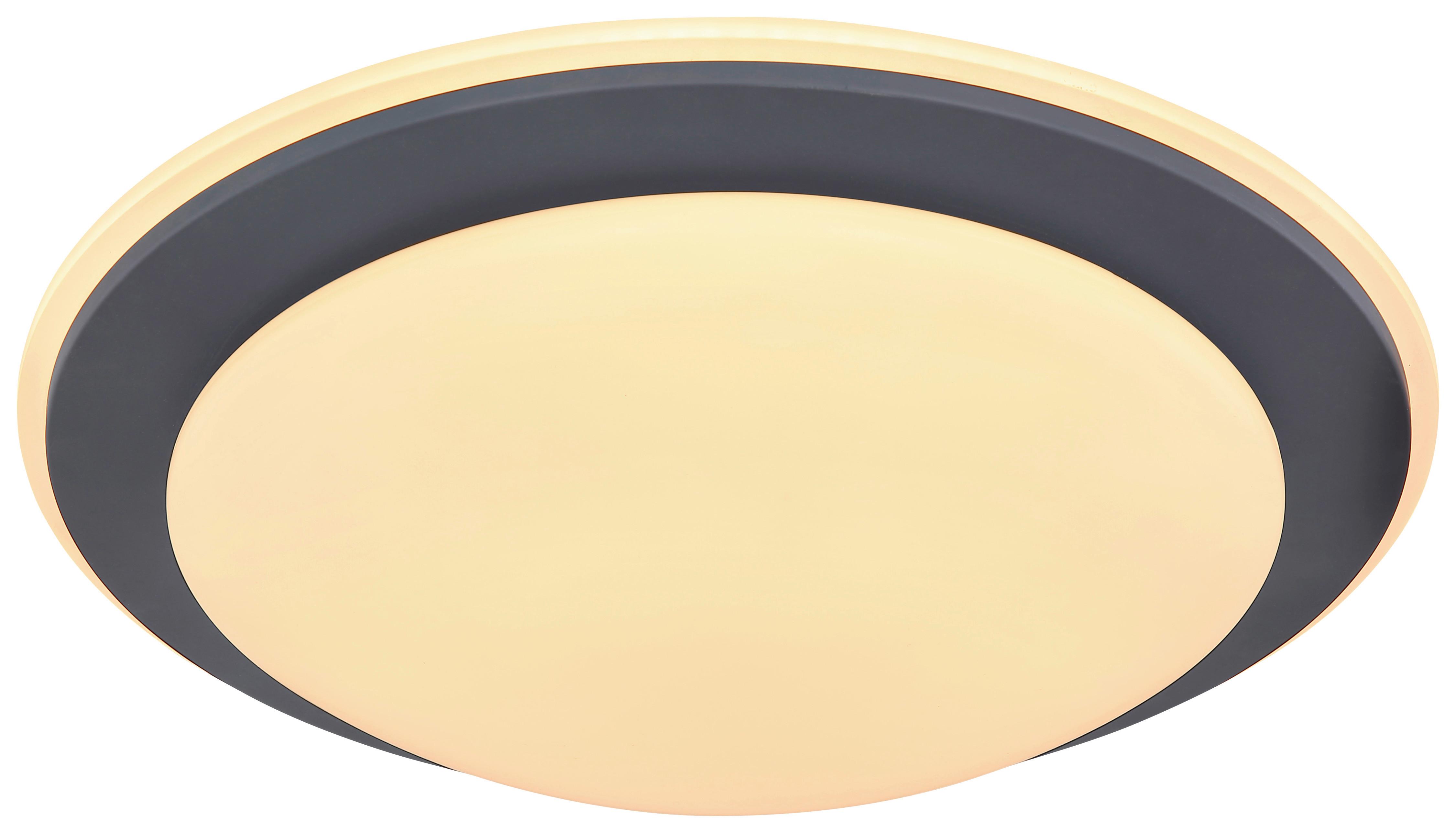 LED-Deckenleuchte Deggi Ø 49,5 cm - Opal/Graphitfarben, Basics, Kunststoff/Metall (49,5/11cm) - Globo