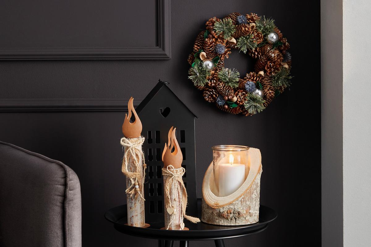 Teelichthalter Ralfino Holz/Metall für 1 Teelicht - Braun/Naturfarben, Basics, Naturmaterialien/Holz (7/32cm) - Ondega