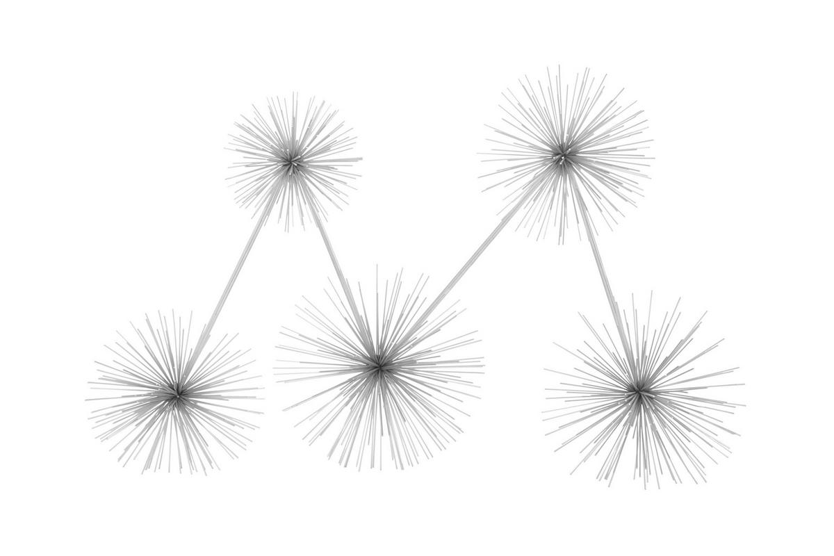DEKORACE NA ZEĎ DOMIZIL - barvy stříbra, Lifestyle, kov (61/15/80cm)