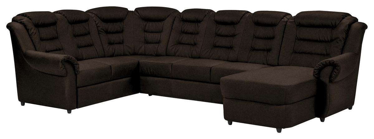 Wohnlandschaft Boston Braun Chenille - Schwarz/Braun, KONVENTIONELL, Textil (216/333/165cm) - Livetastic