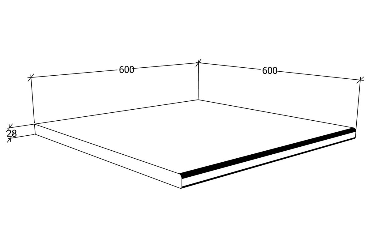 Arbeitsplatte Esilo Anthrazit B: 60 Cm - Anthrazit, KONVENTIONELL, Holzwerkstoff (60/2,8/60cm) - MID.YOU