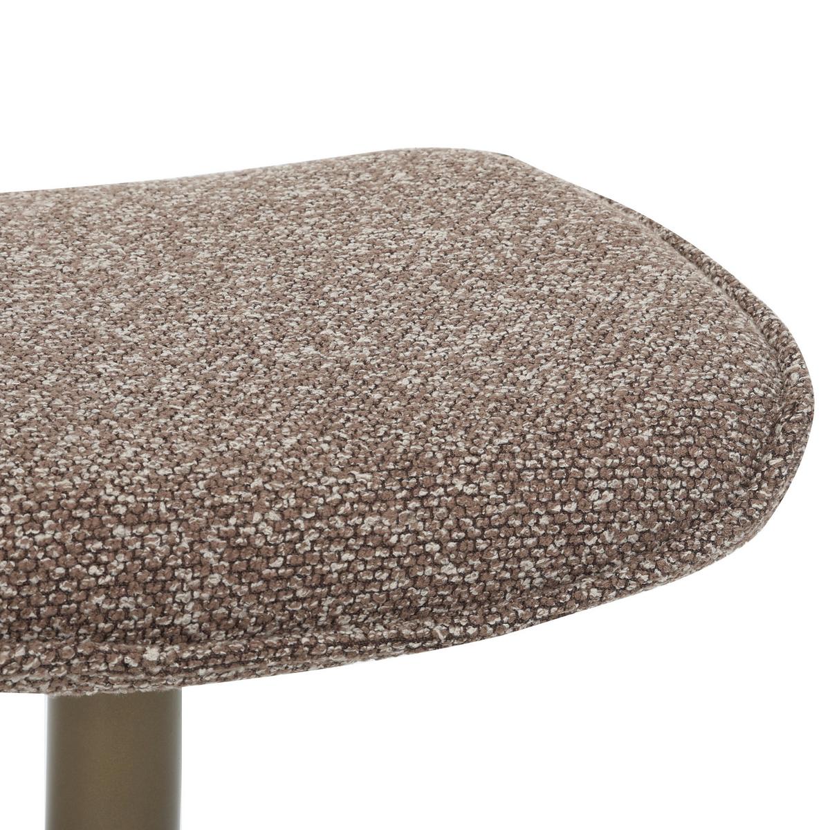 Taburet ALBA, hnědá tkanina, max. do 120 kg - bronzová/hnědá, Moderní, kov/textil (46/36/36cm) - Mömax