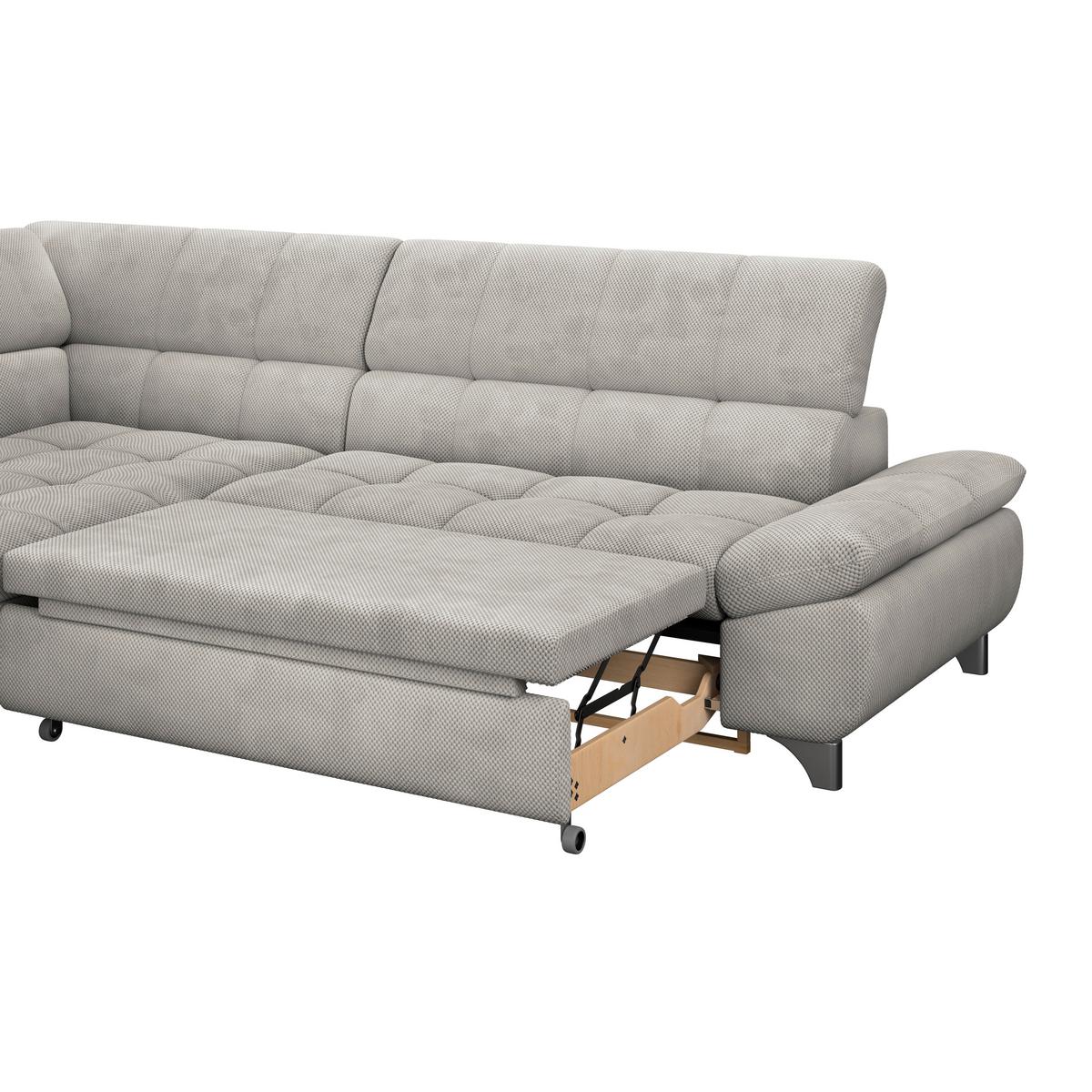 Ecksofa Gemini Naturfarben, B: 234cm - Chromfarben/Beige, KONVENTIONELL, Textil (234/312cm)