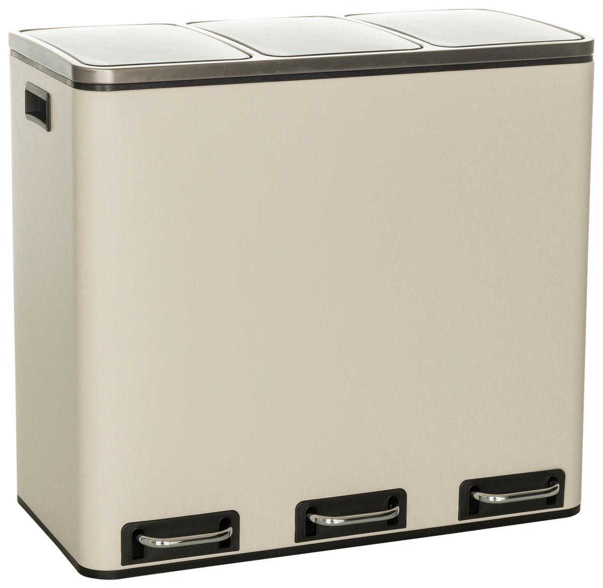 Abfallsammler Clean Ix - Beige/Schwarz, Basics, Kunststoff/Metall (61/56/31,5cm) - MID.YOU
