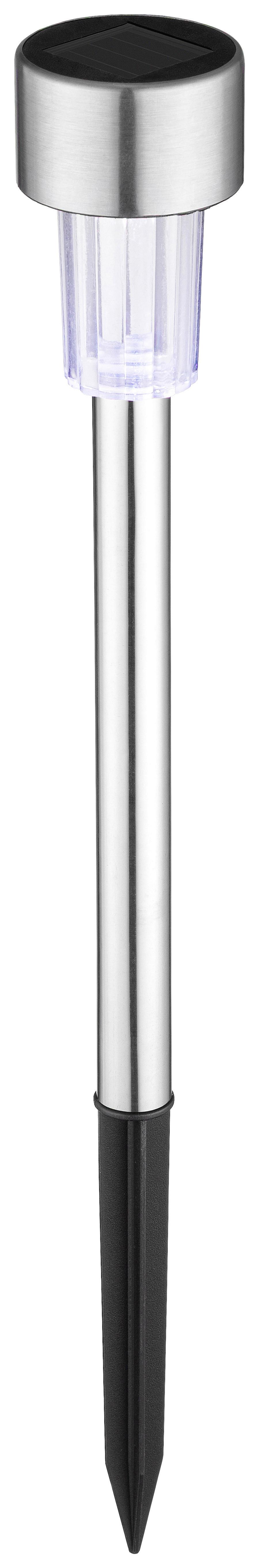 Solarleuchte Davide - Edelstahlfarben/Schwarz, Basics, Kunststoff/Metall (4,5/36cm) - Homezone