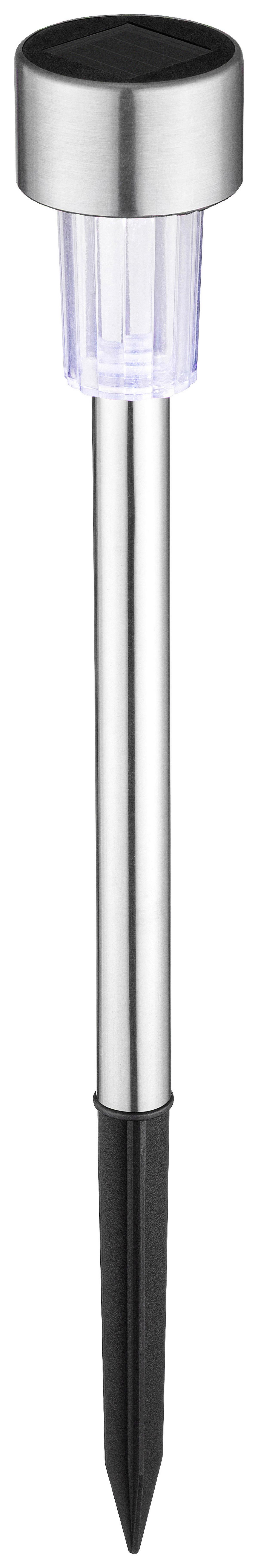 Solarleuchte Davide - Edelstahlfarben/Schwarz, Basics, Kunststoff/Metall (4,5/36cm) - Homezone