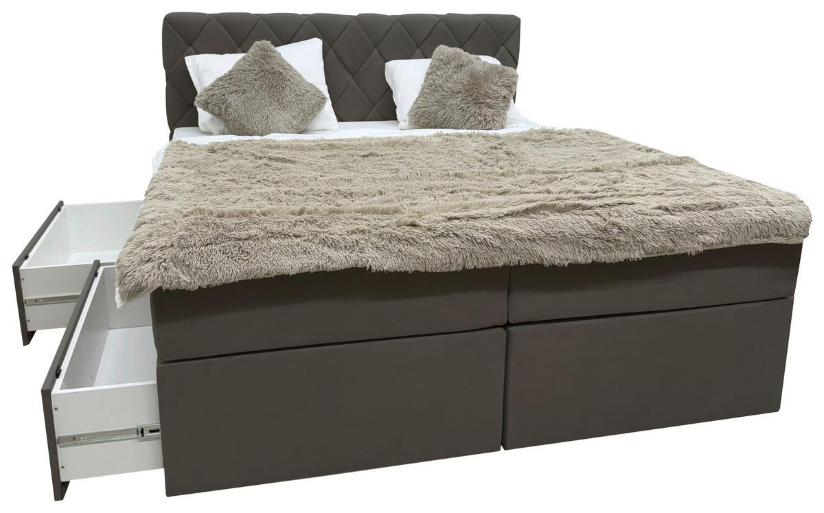 Boxbett Capri Graphitfarben, Lf: 180x200 cm - Graphitfarben, MODERN, Textil (180/200cm) - Livetastic
