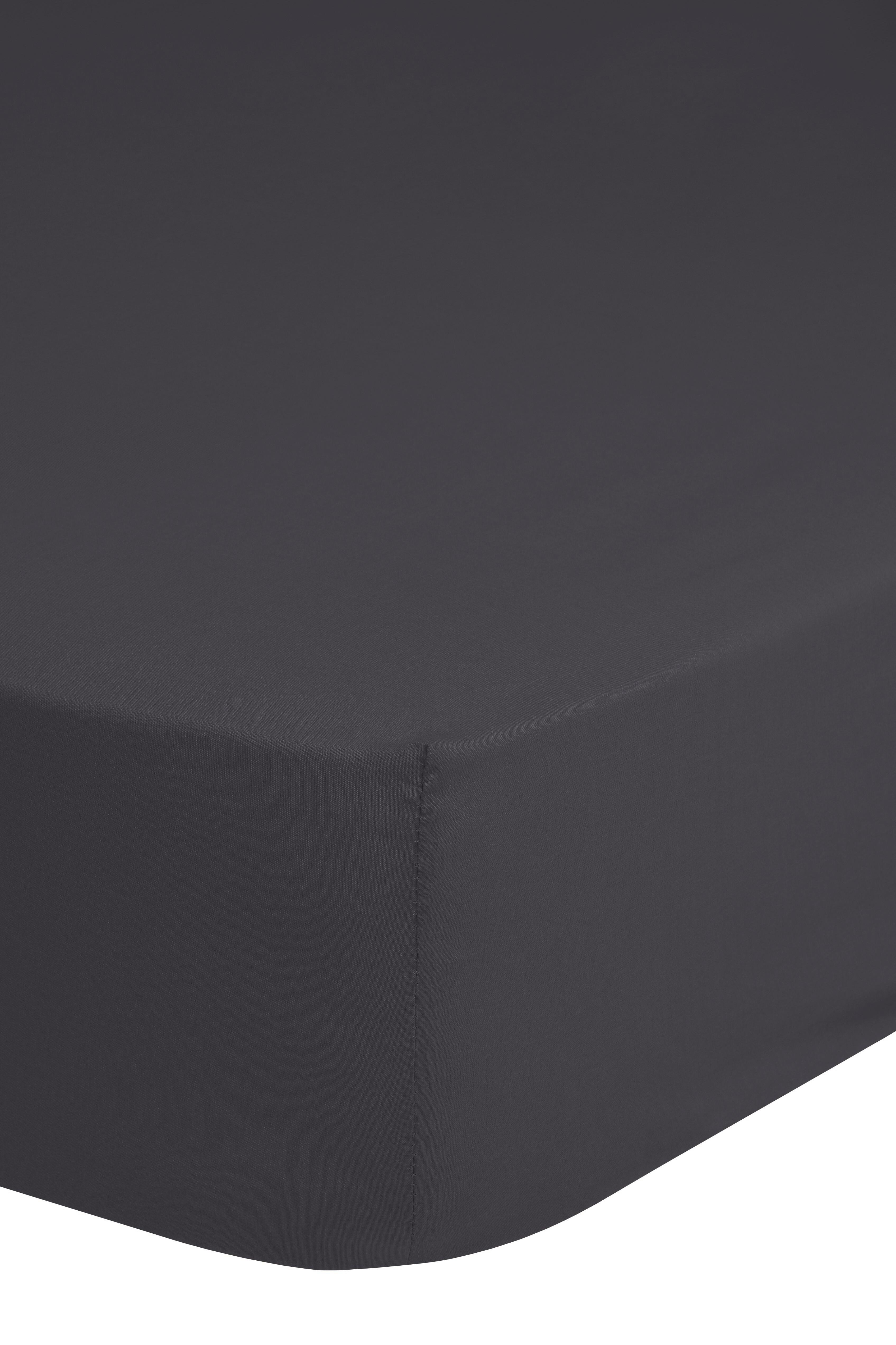 Spannleintuch Satin Anthrazit 160-180x200 Cm Baumwolle - Anthrazit, Basics, Textil (160-180/200cm) - MID.YOU