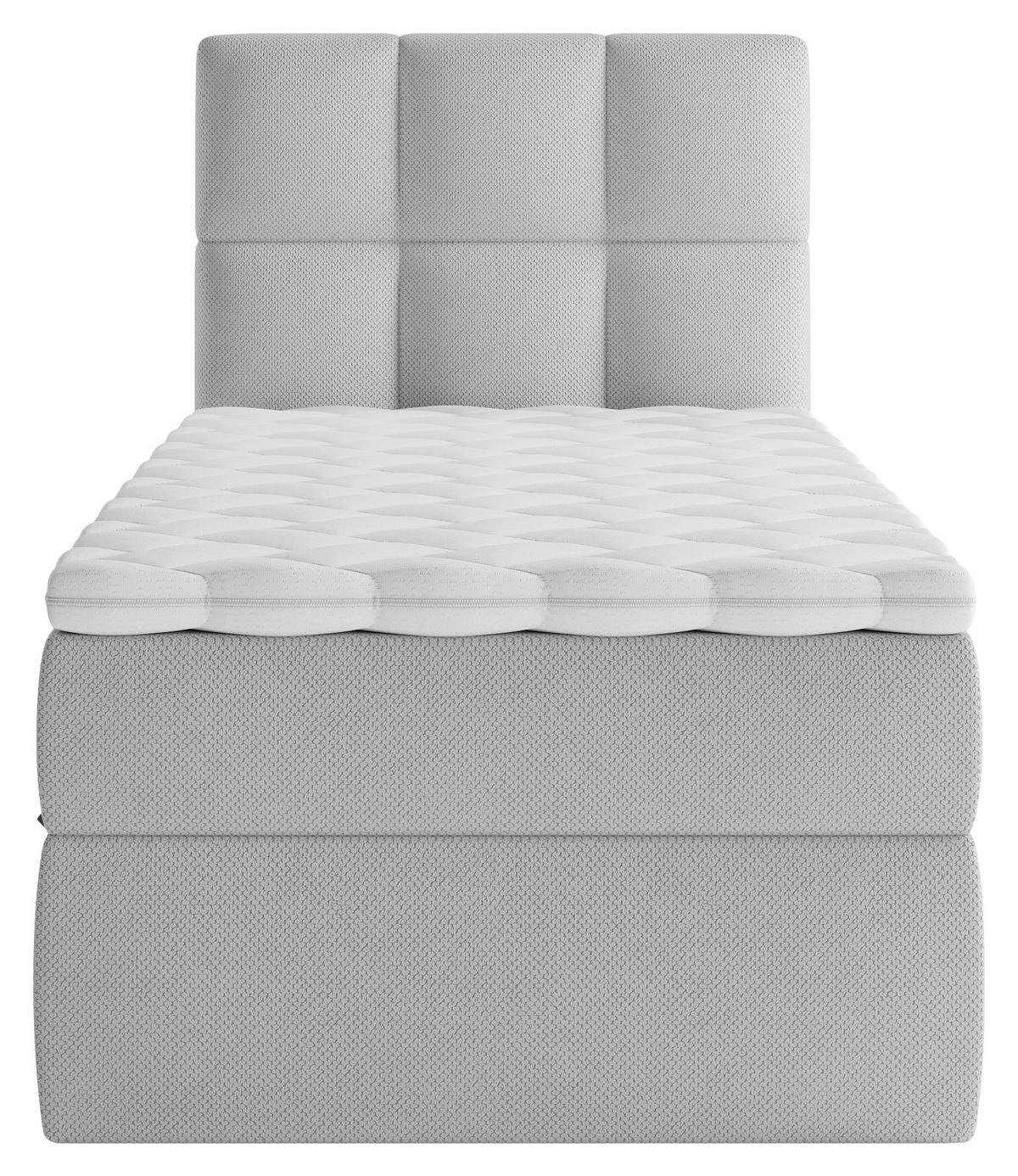 Boxbett Mit Topper & Bettkasten 90x200 Polly - Greige/Schwarz, MODERN, Holz/Holzwerkstoff (90/200cm) - MID.YOU