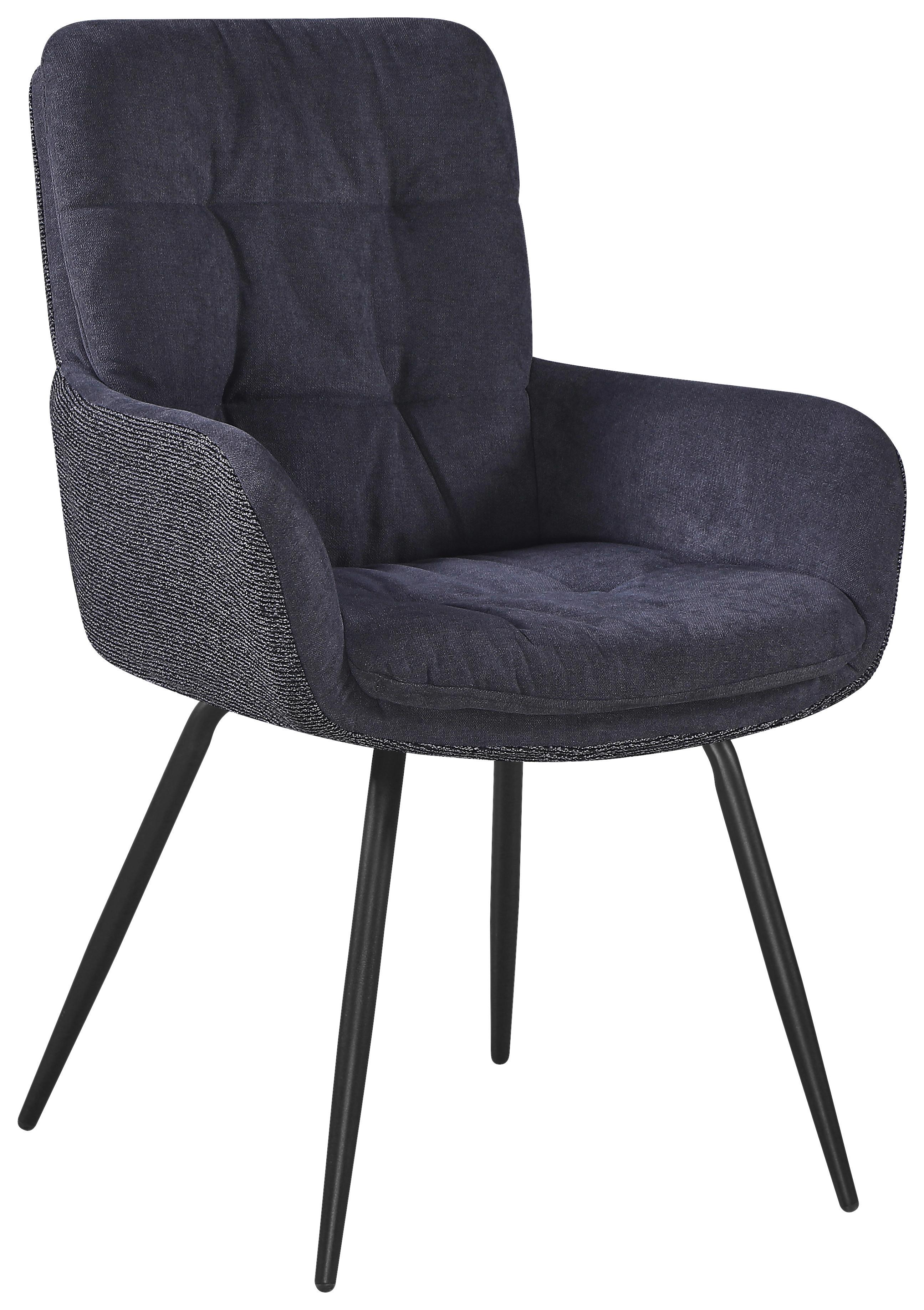 Židle s područkami Nova šedá/černá - šedá/černá, Moderní, kov/textil (61/89/67cm) - Mömax
