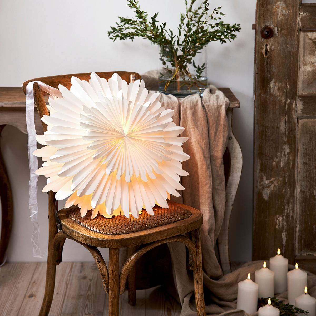 Leuchtenschirm Weiß mit LED D: 50 cm - Weiß, Basics, Papier (50/20/50cm) - Eglo
