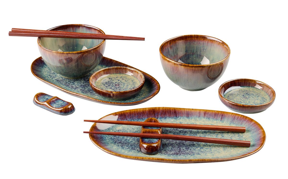 Sada riadu na sushi TOKYO - hnedá, Modern, keramika - Mömax