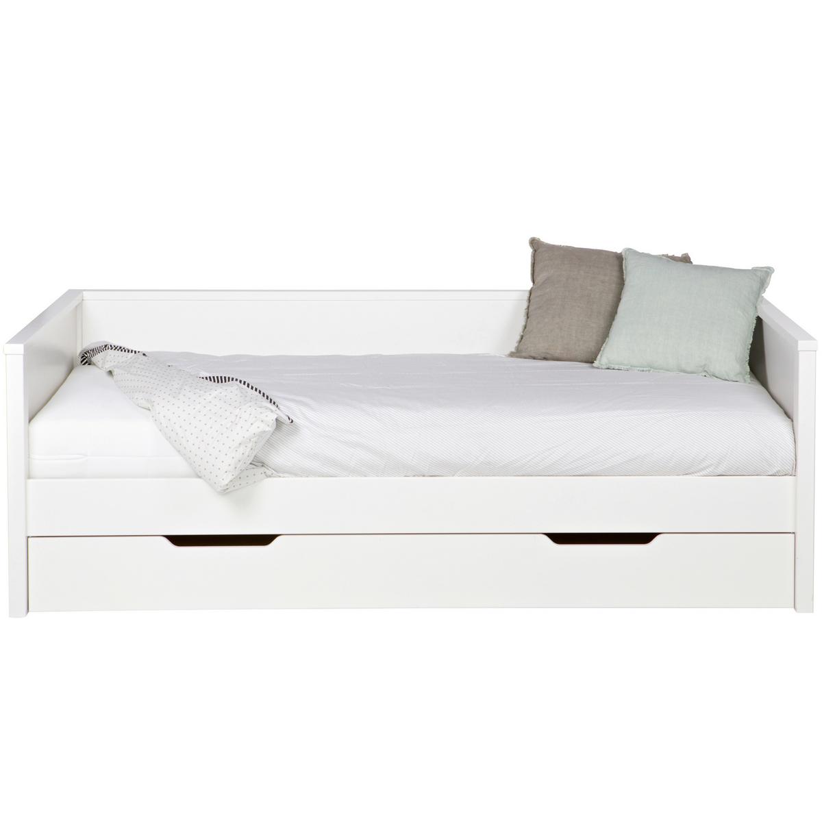 BETTSCHUBKASTEN Nikki Weiß B: 198cm - Weiß, Basics, Holz (198/20/94cm) - MID.YOU