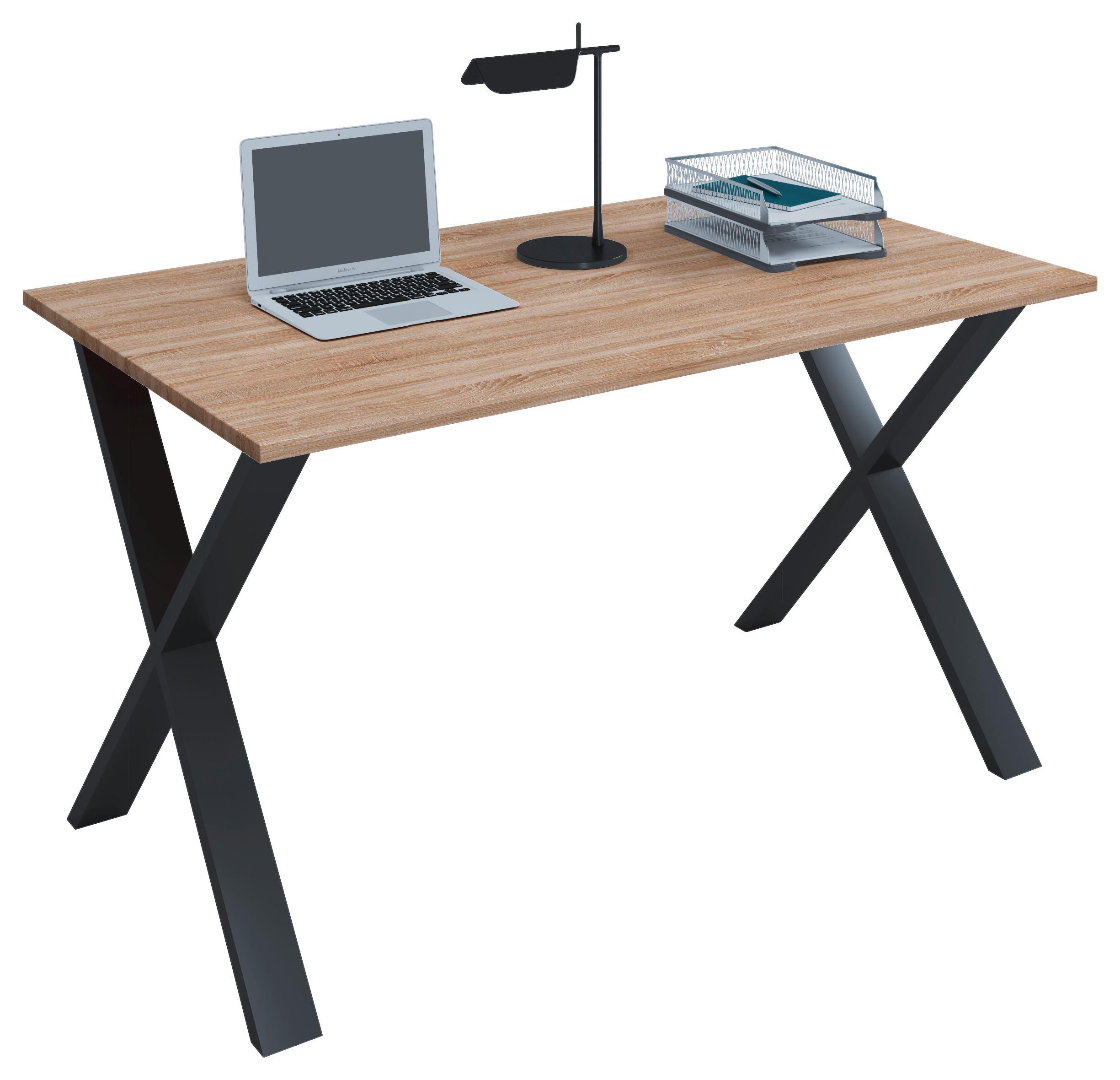 Schreibtisch Lona Sonoma Eiche B: 80 Cm - Schwarz/Sonoma Eiche, MODERN, Holzwerkstoff/Metall (110/80/76cm) - MID.YOU