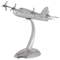 Skulptur Wohnling Silberfarben B: 42 cm - Silberfarben, MODERN, Metall (42/30/30cm) - MID.YOU