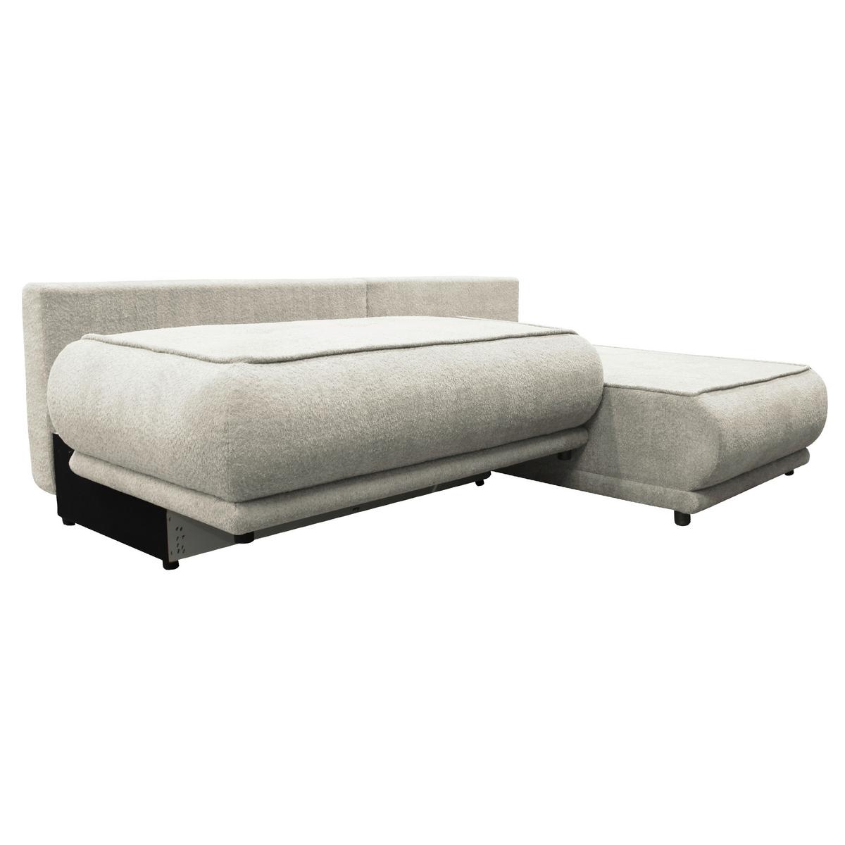 Ecksofa Paros Creme 277x179 Cm - Creme/Schwarz, Design, Textil (277/179cm) - MID.YOU