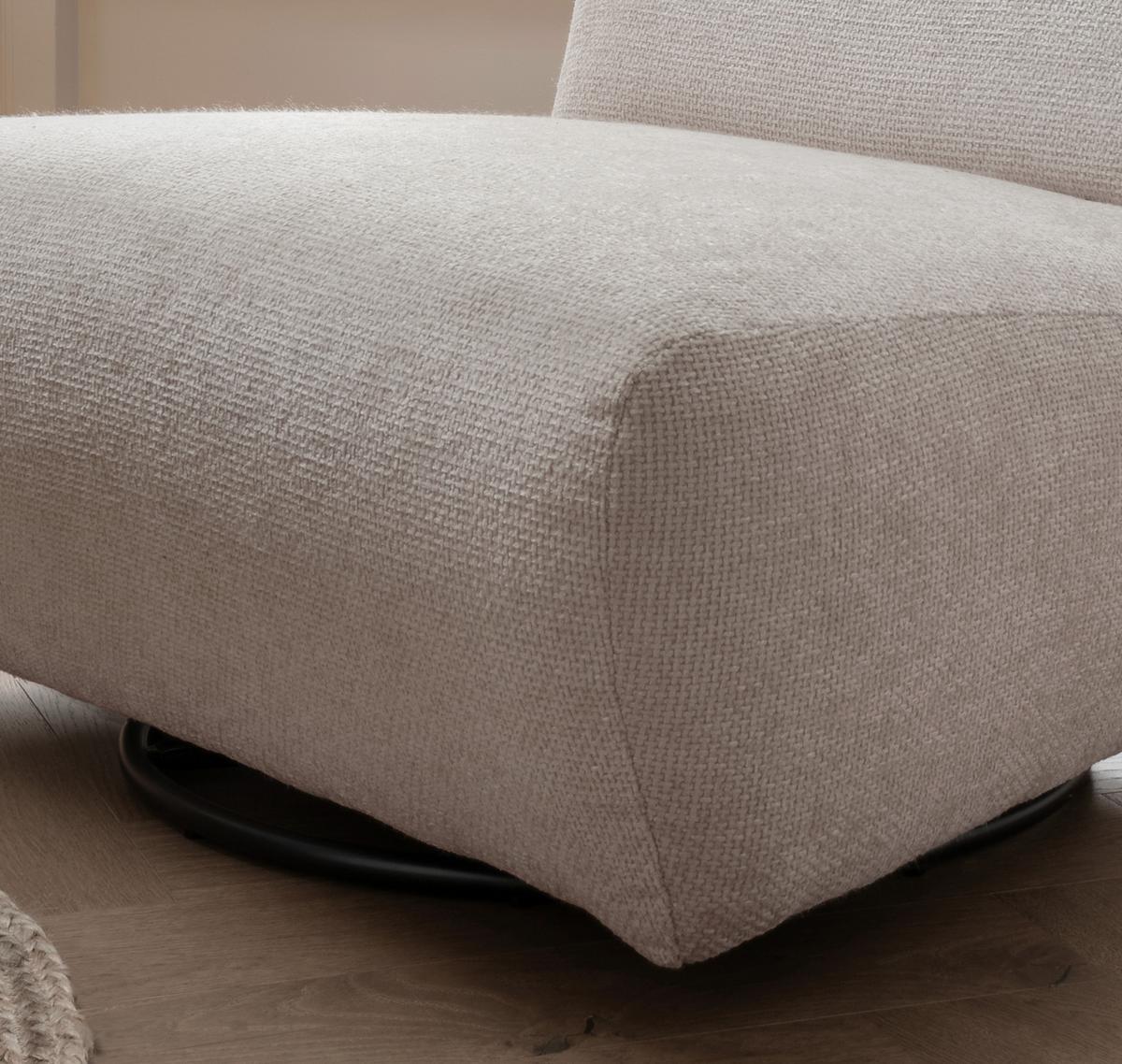 Xxl-sessel Cremallo Weiß Wippfunktion, Drehbar, B: 95cm - Schwarz/Weiß, Trend, Textil (95/77/94cm) - Livetastic