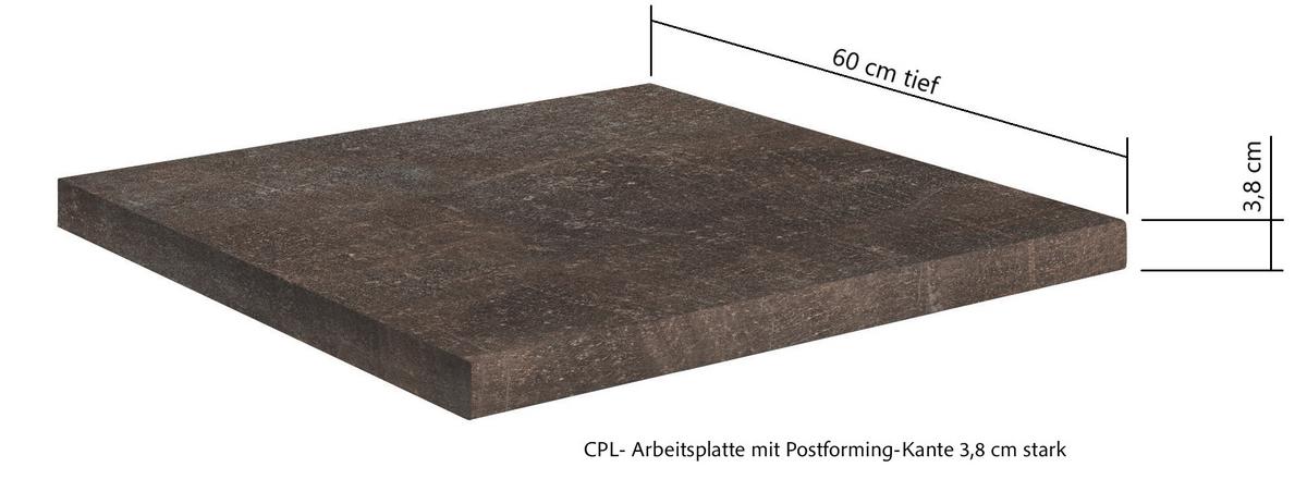 Küchenblock Glasgow Eichefarben/graphit B: 300 Cm - Eichefarben/Graphitfarben, LIFESTYLE, Holzwerkstoff (300cm) - Held