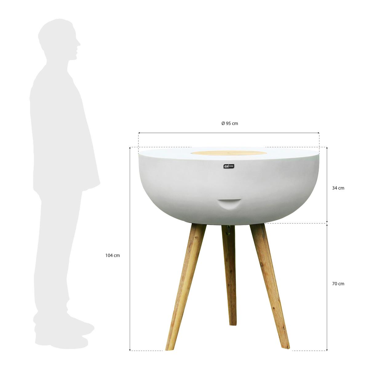 Gartentisch Grau, Weiß, Natur L: 95 B: 95 H: 104 - Braun/Weiß, LIFESTYLE, Holz/Stein (95/95/104cm)