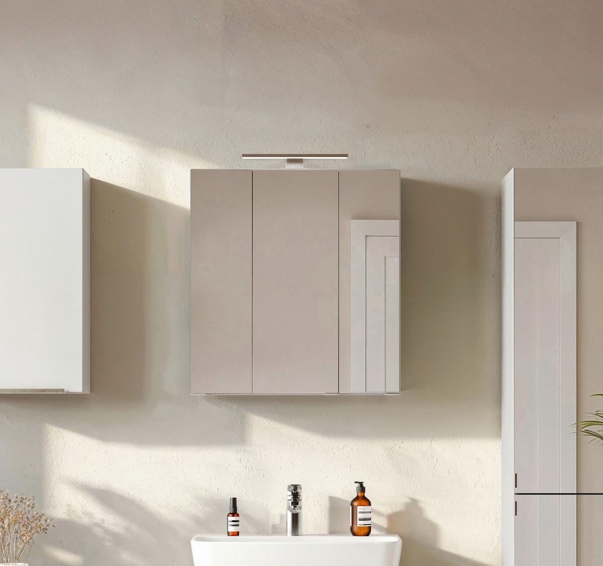 SPIEGELSCHRANK Verona Weiß B: 60cm - Weiß, Trend, Glas/Holzwerkstoff (60/64/20cm) - Held