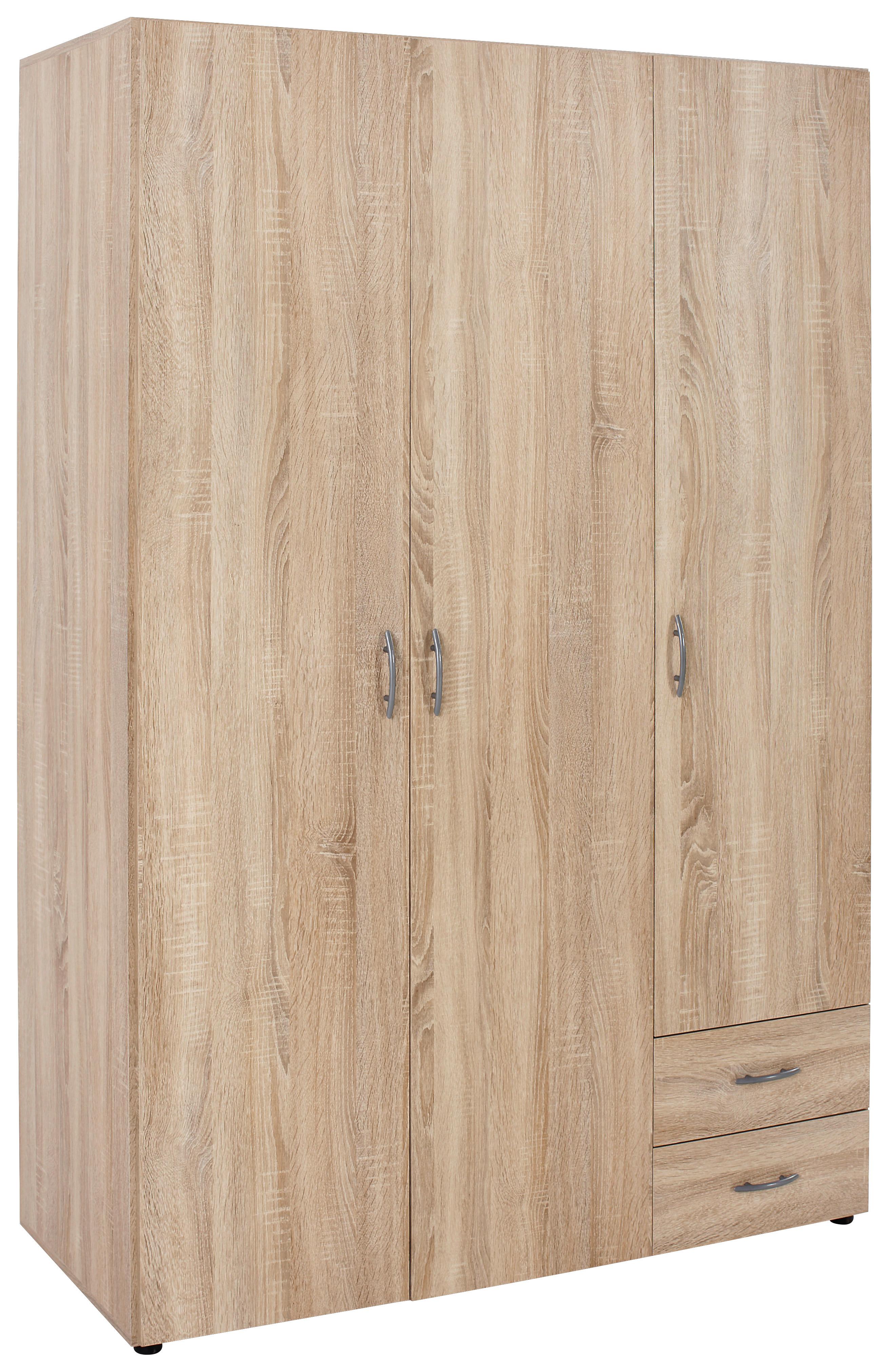 Drehtürenschrank mit Schubladen 120cm Base, Sonoma Eiche Dekor - Eichefarben, KONVENTIONELL, Holzwerkstoff (120/177/52cm)