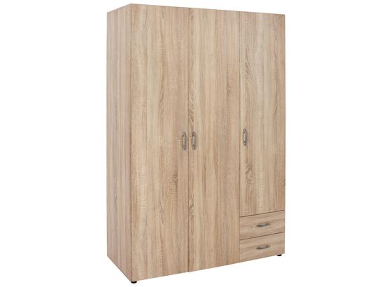 Drehtürenschrank mit Schubladen 120cm Base, Sonoma Eiche Dekor - Eichefarben, KONVENTIONELL, Holzwerkstoff (120/177/52cm)
