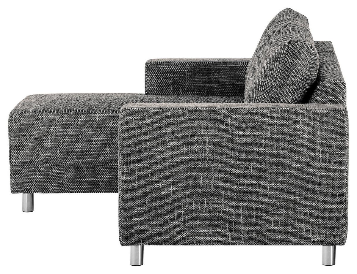 Ecksofa Grenwood Dunkelgrau S: 144x200 Cm - Chromfarben/Dunkelgrau, Design, Textil (144/200cm) - MID.YOU