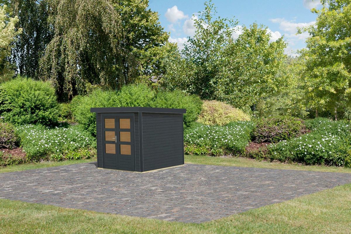 Gartenhaus Gaia Anthrazit - Anthrazit, MODERN, Holz/Metall (209/208/213cm)