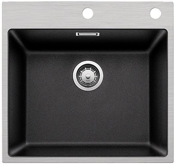Spüle Blanco Subline 500-If /A Silgranit BxH: 51x19 cm - Schwarz, Stein (54,3/51/19cm)