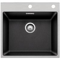 Spüle Blanco Subline 500-If /A Silgranit BxH: 51x19 cm - Schwarz, Stein (54,3/51/19cm)