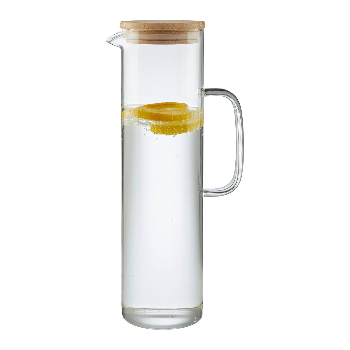 Džbánek KIKI -1,2L - čiré/přírodní barvy, Moderní, dřevo/sklo (8,4/29cm) - Mömax