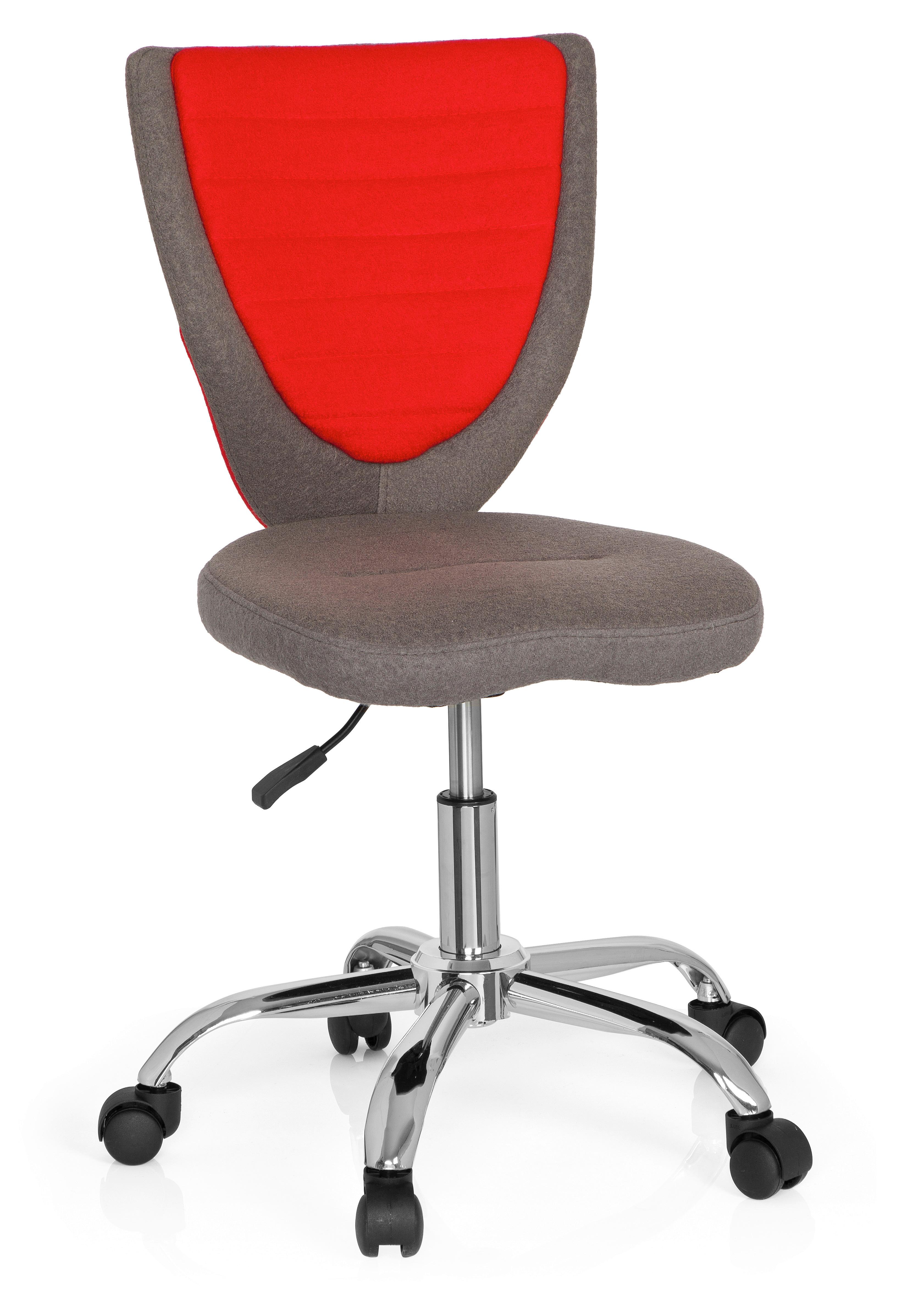 Jugenddrehstuhl Kiddy Grau/rot Bis 60 Kg - Silberfarben/Rot, MODERN, Kunststoff/Textil (41/94/41cm) - MID.YOU