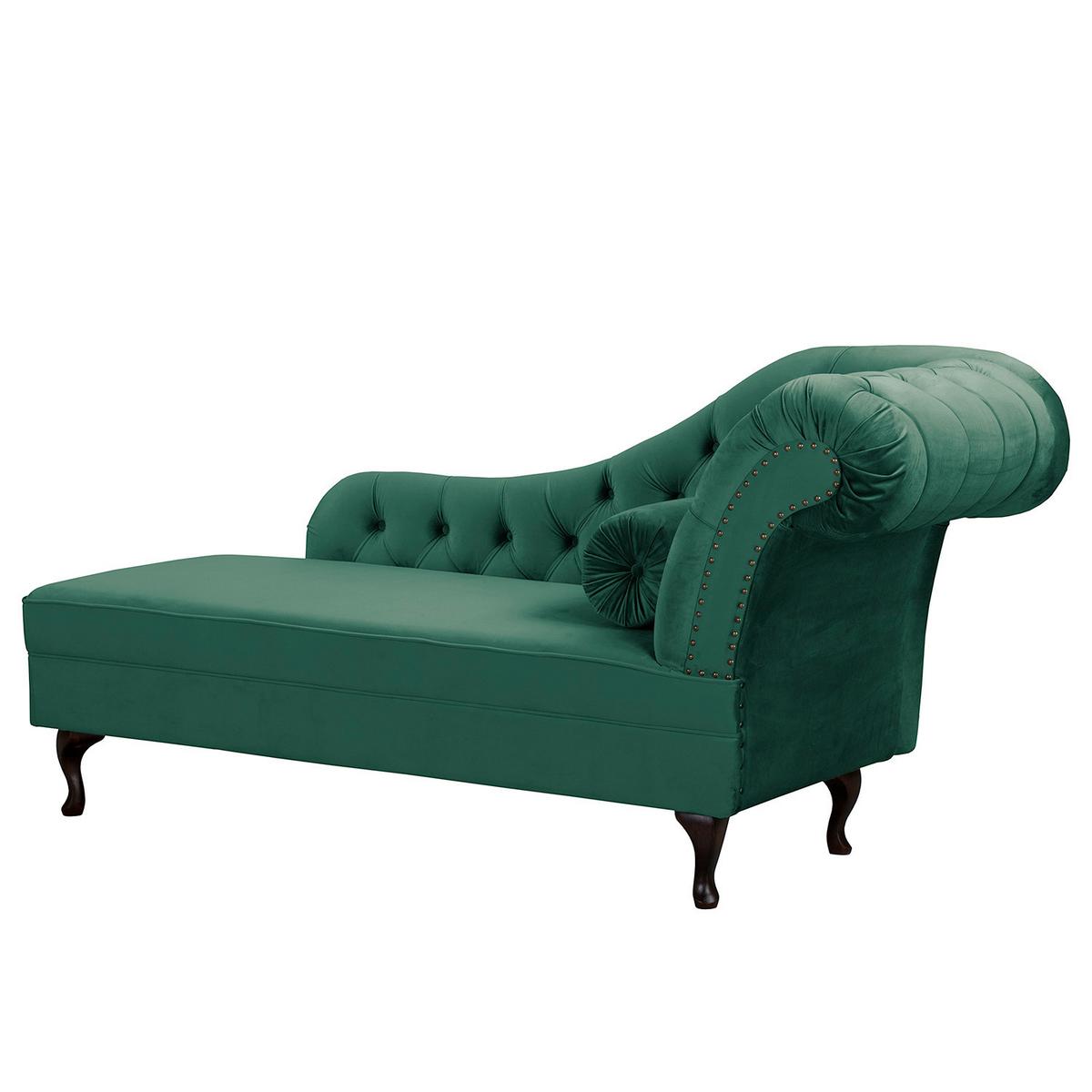 Récamiere Pako Grün B: 185cm - Braun/Grün, Design, Textil (185/93/75cm) - Livetastic