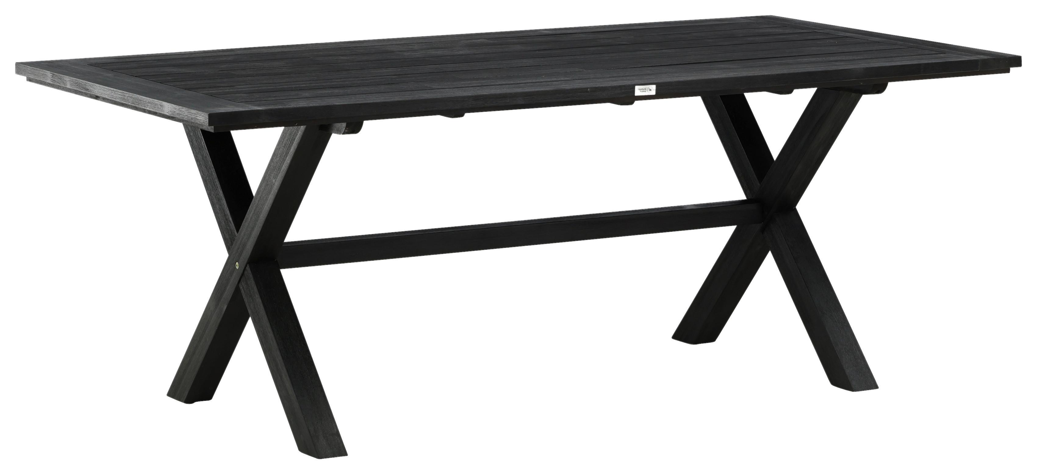 GARTENTISCH RIVES - Schwarz, KONVENTIONELL, Holz (200/100/75cm) - Gardenson