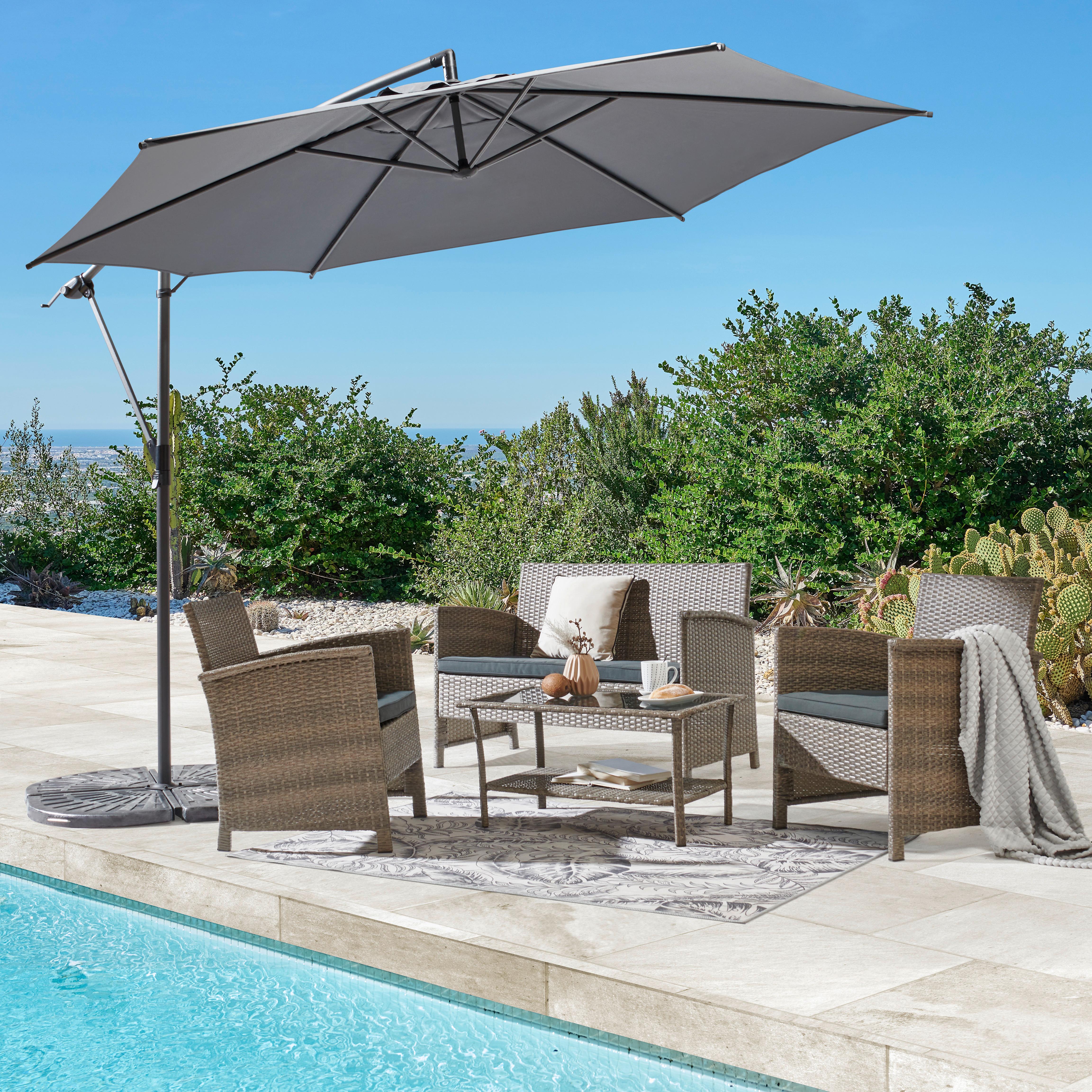 Ampelschirm Exellent BxHxT: 300x300x248 cm Anthrazit - Anthrazit, MODERN, Textil/Metall (300/300/248cm) - Beldano