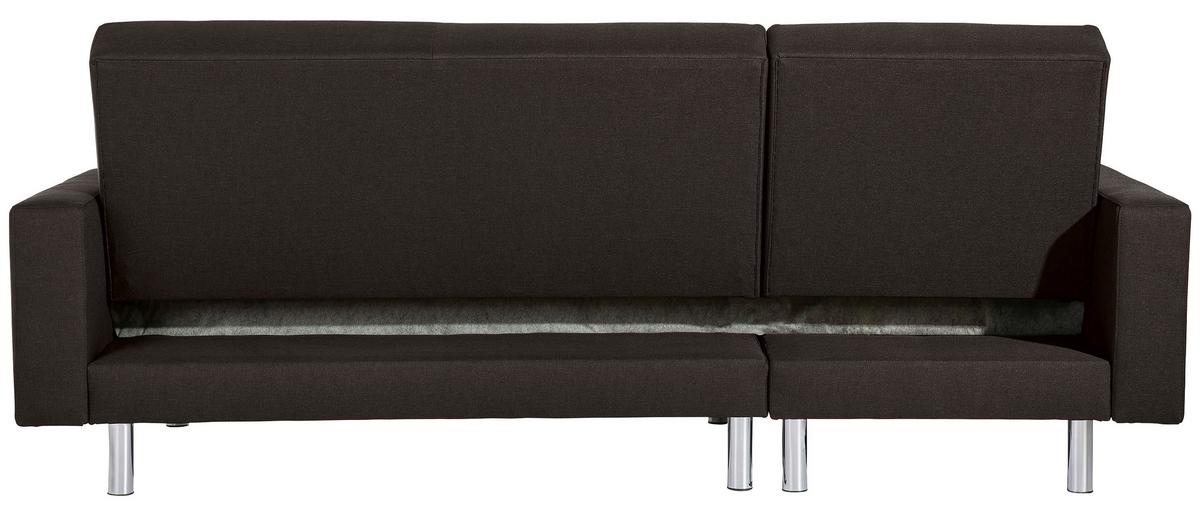 Ecksofa mit Schlaffunktion Just Fashion Dunkelbraun - Chromfarben/Dunkelbraun, KONVENTIONELL, Textil (152/230cm) - Max Winzer