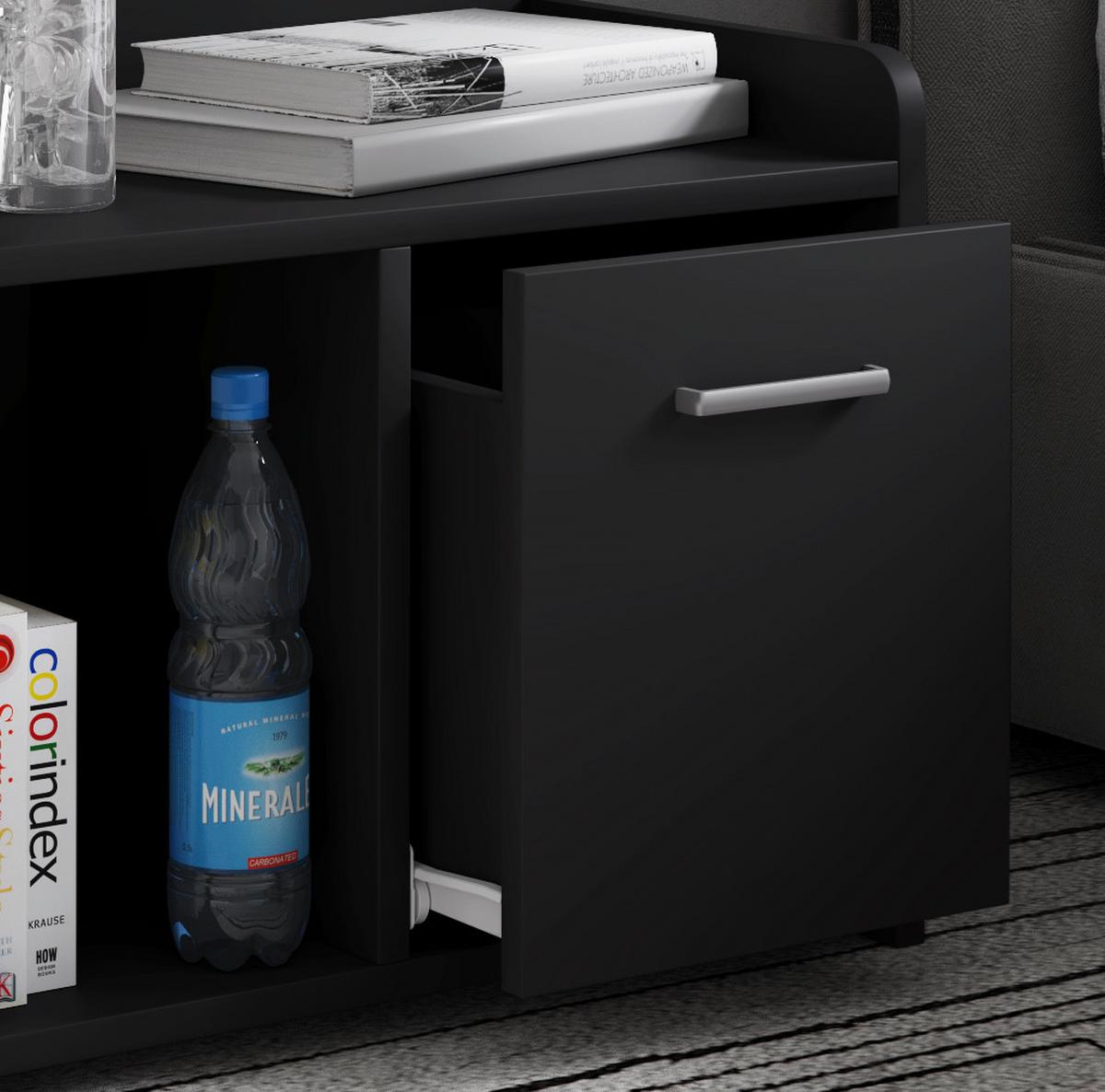 Nachtkästchen Schwarz H: 60 cm Nilasa - Schwarz, Basics, Holzwerkstoff (47/60/29cm) - MID.YOU