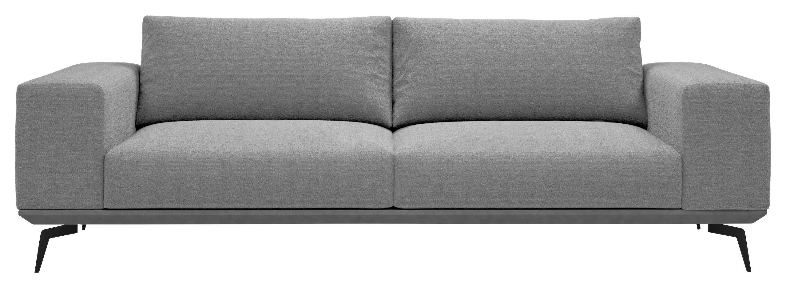 Dvoumístná pohovka ALBERO, šedá - šedá/černá, Design, kov/dřevo (260/87/95cm) - MID.YOU
