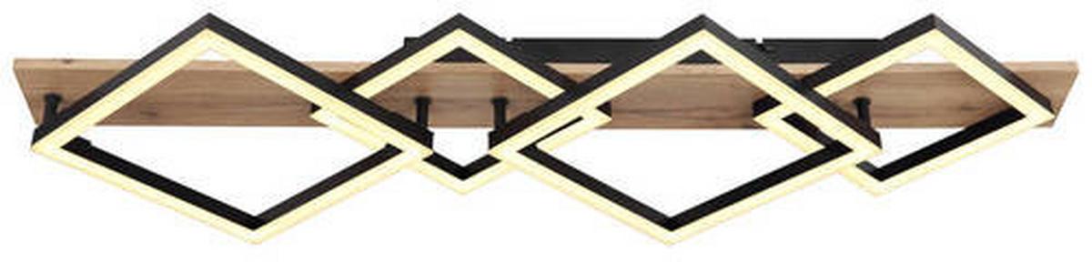 LED-Deckenleuchte 67294d3 - Dunkelbraun/Opal, Natur, Holzwerkstoff/Kunststoff (82/31/8,5cm) - Globo
