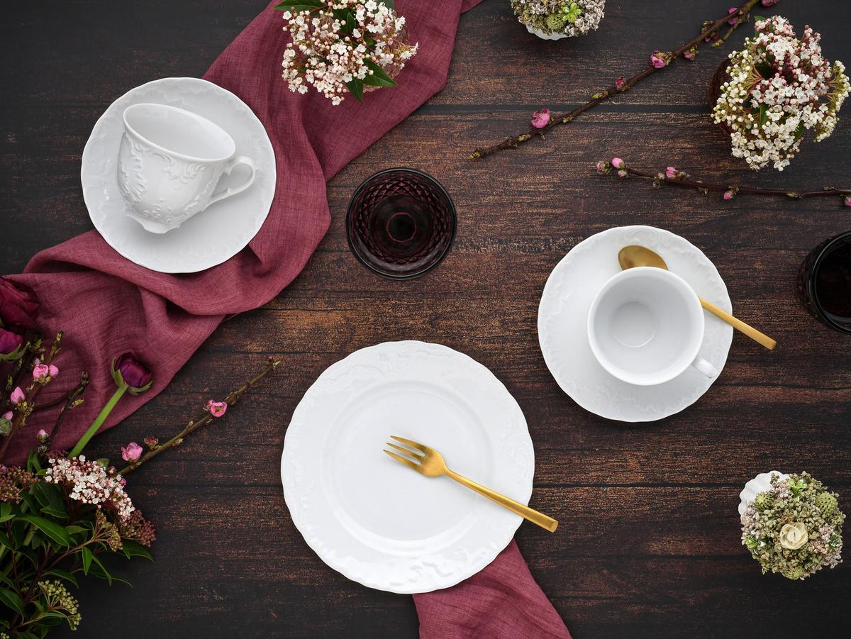 Kaffeeservice Rokoko Weiss Porzellan, 6 Pers., 18-teilig - Weiß, Basics, Keramik - Creatable