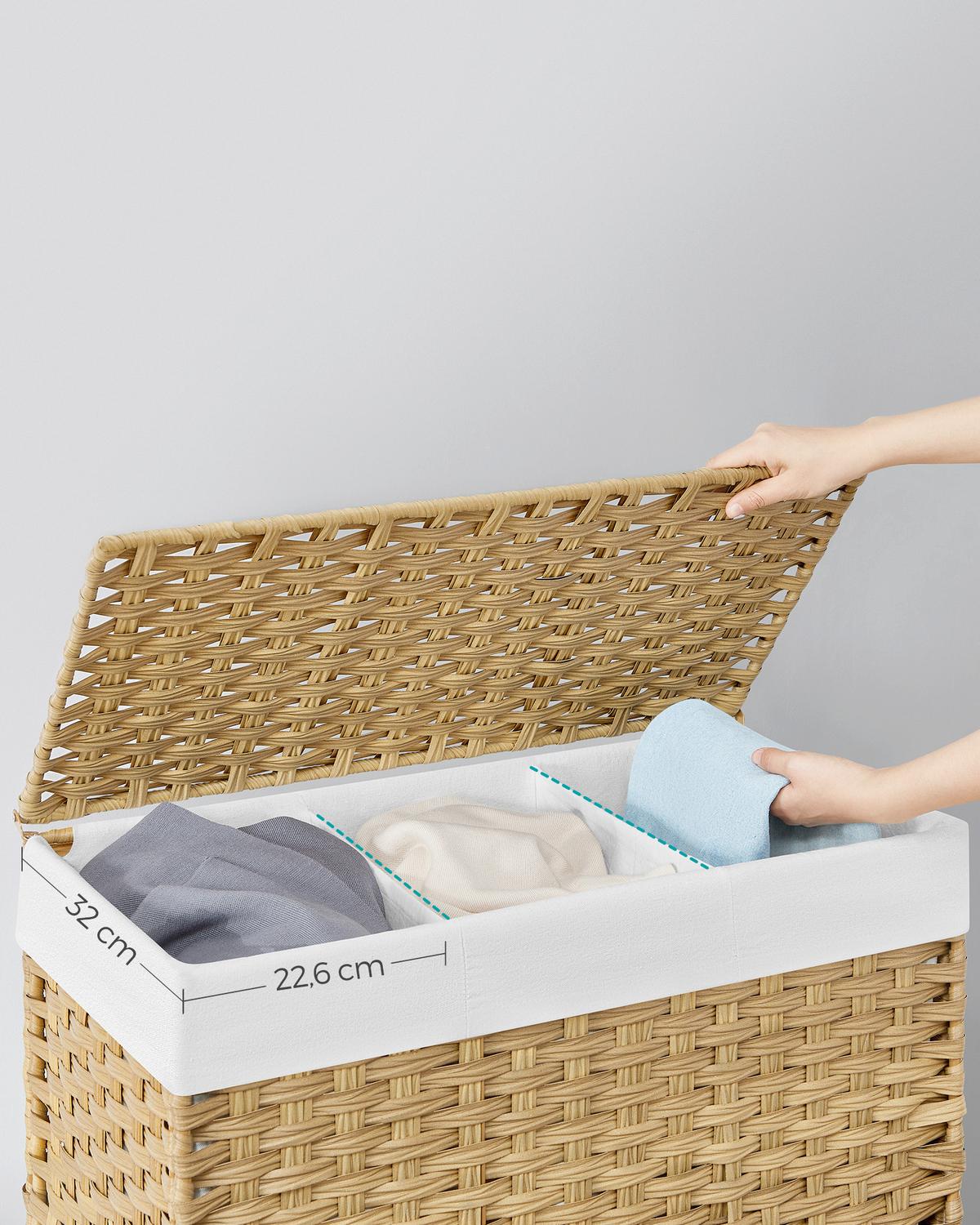 Wäschekorb Naturfarben B: 70 Cm - Naturfarben, Basics, Kunststoff/Textil (70/66/36cm)