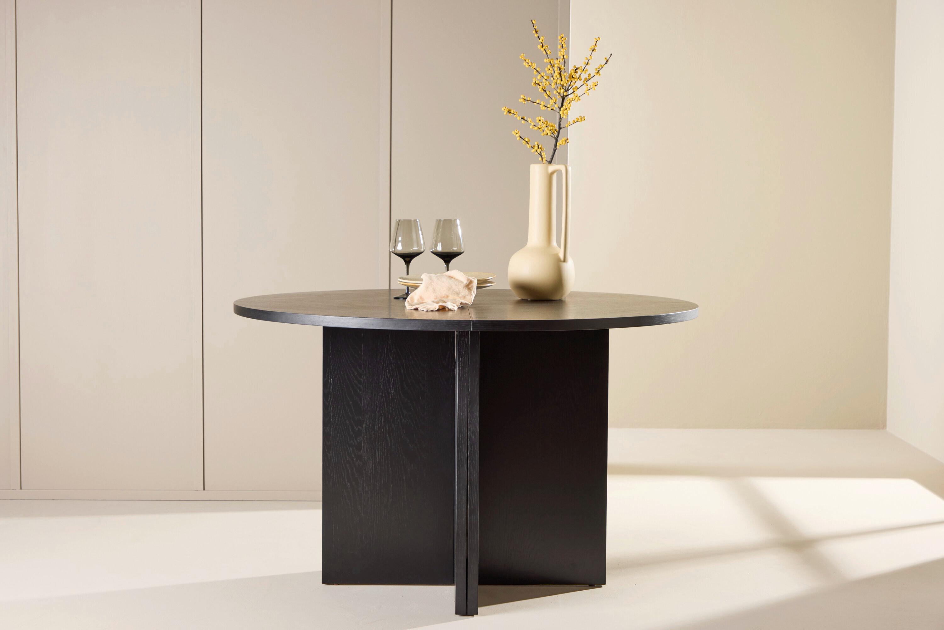 ESSTISCH Strada Schwarz D: 120 cm - Schwarz, MODERN, Holz (120/74cm) - Livetastic