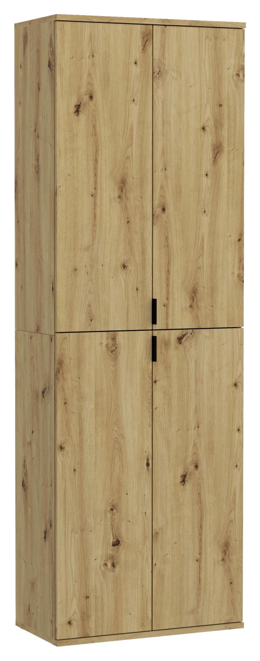 Šatní skříň s otočnými dveřmi, dub artisan, š: 61 cm - dub artisan, Konvenční, kov/kompozitní dřevo (61/193/34cm) - MID.YOU